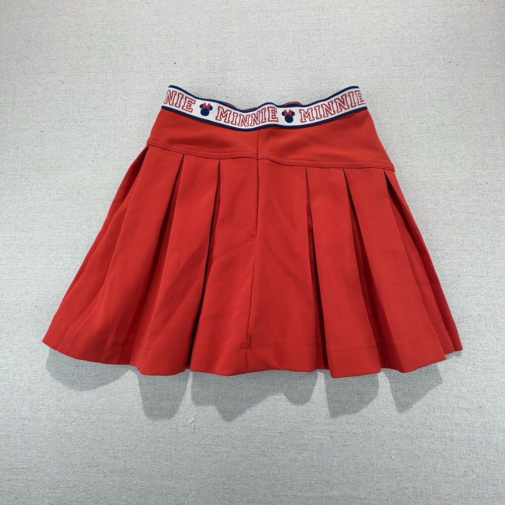 Disney Macys Minnie Mouse Pleated Mini Skirt Red Womens Small NWT Flared Cheer